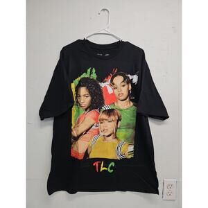TLC New Unisex T Shirt Mens Large Womens XL Black Graphic R&B Hip Hop Music. NWT
